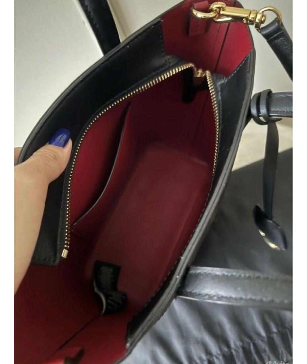 RALPH LAUREN Черная кожаная сумка с короткими ручками, фото 4