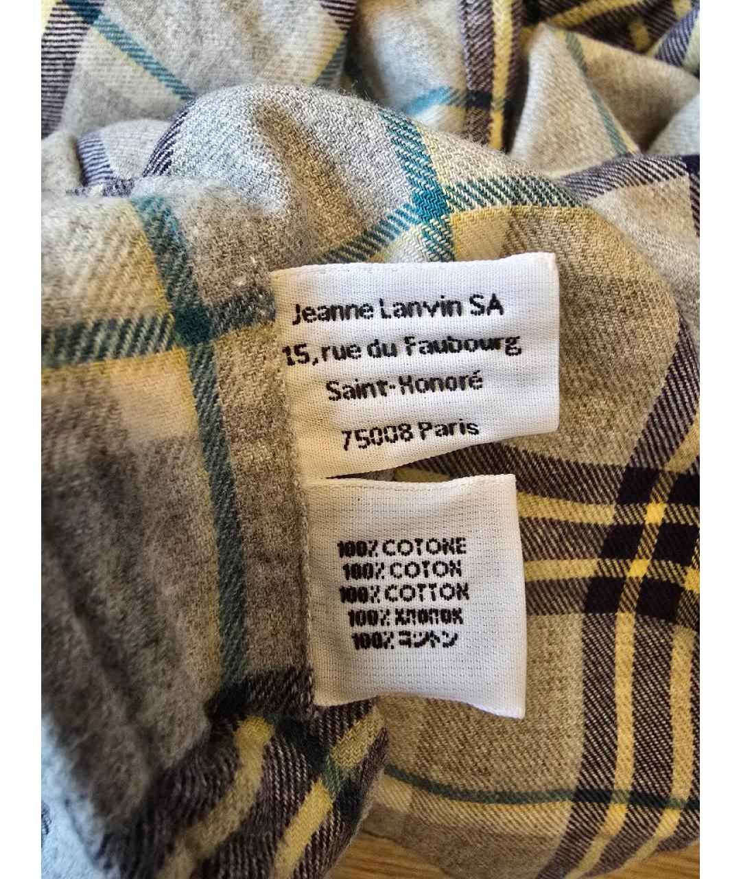 LANVIN Серая хлопковая кэжуал рубашка, фото 4