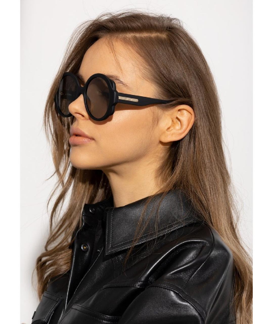 CHLOE Черные пластиковые солнцезащитные очки, фото 3