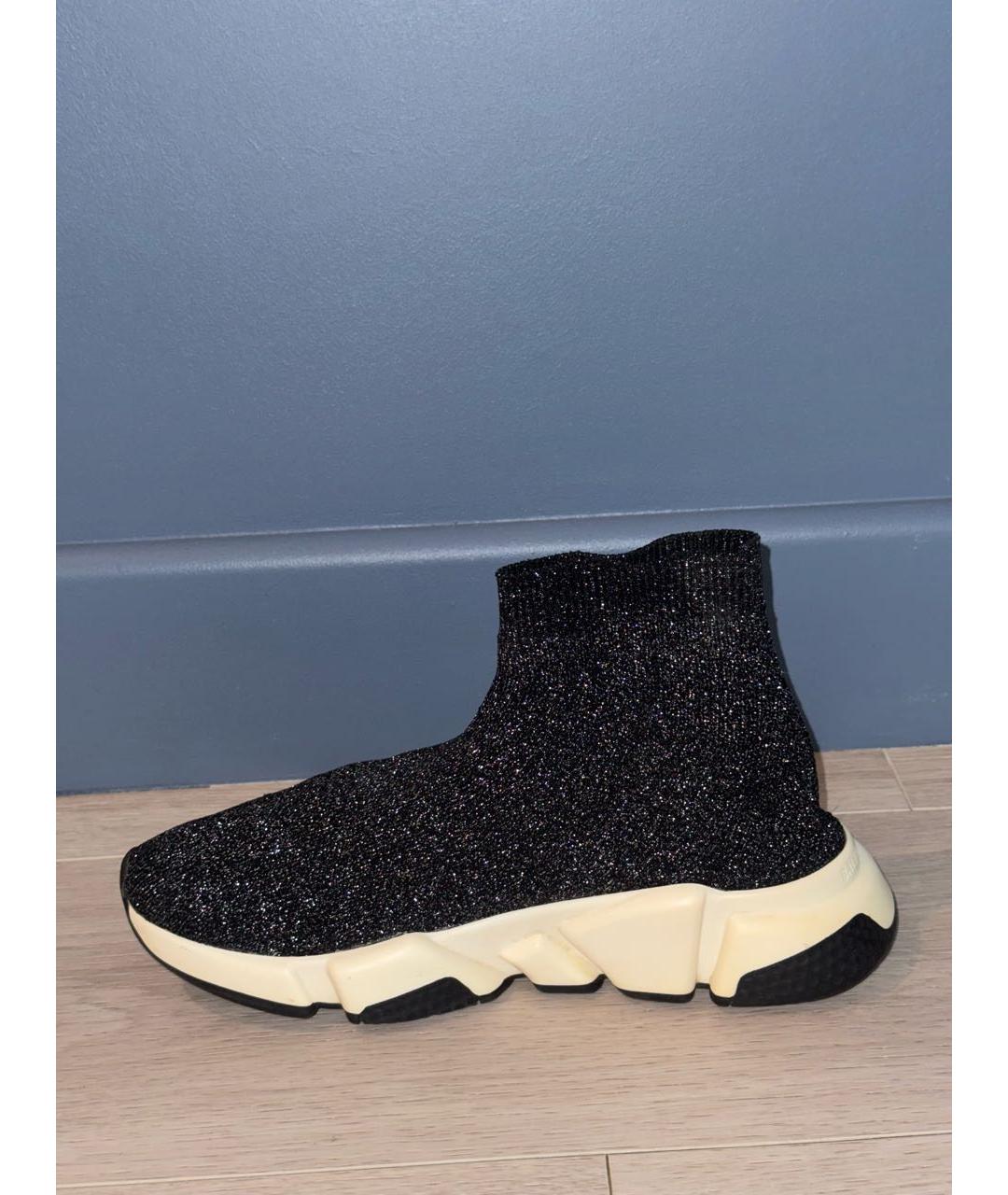 BALENCIAGA Серебряные текстильные кеды, фото 8