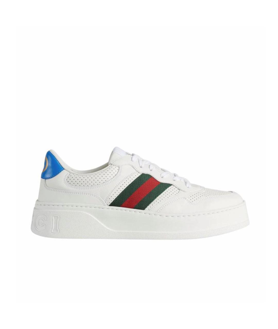 GUCCI Белые кожаные кеды, фото 4