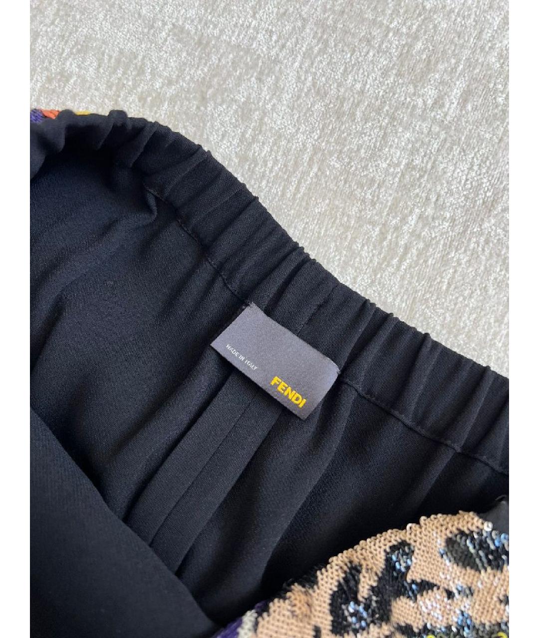 FENDI Черная вискозная юбка макси, фото 4