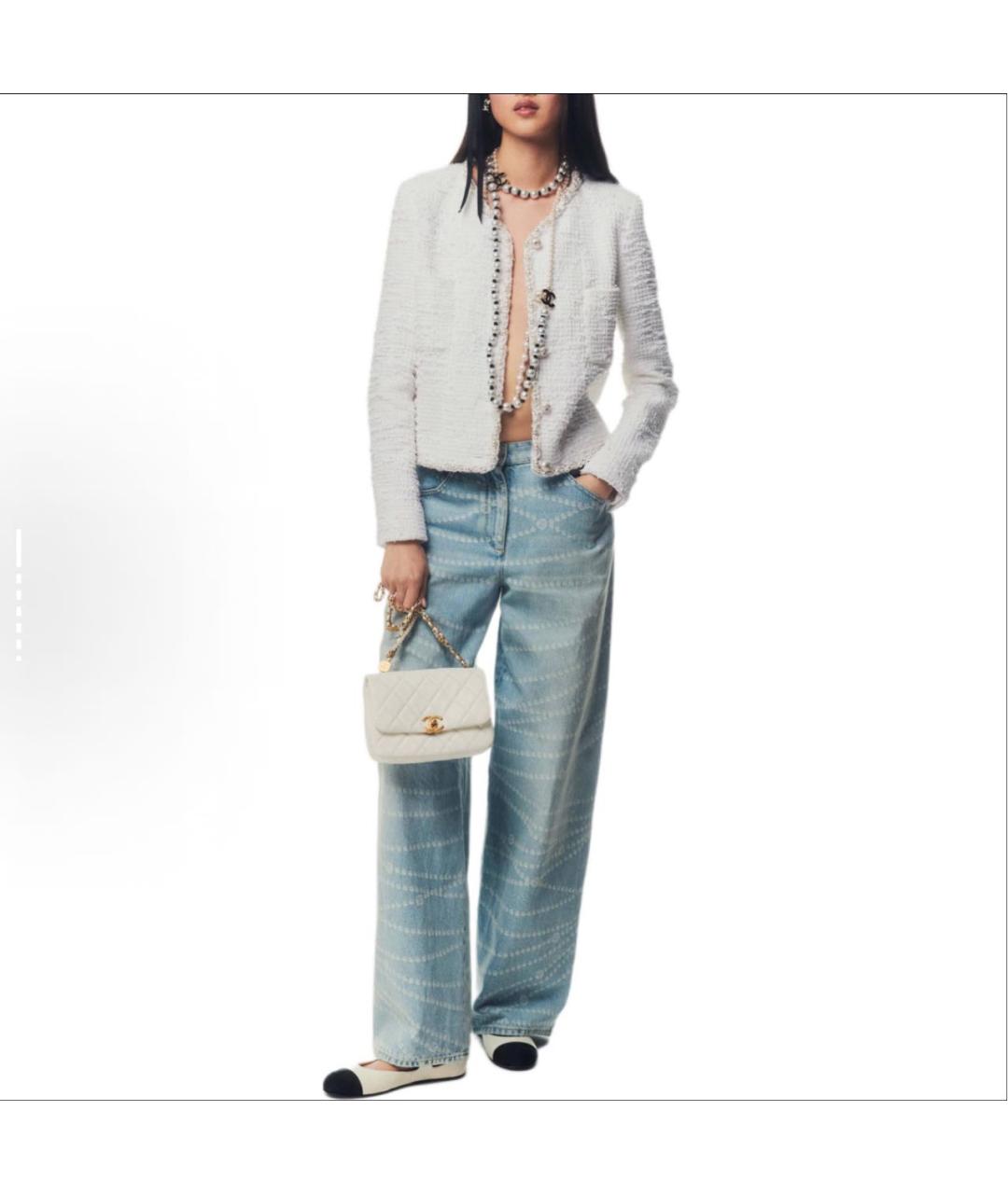 CHANEL Синие хлопковые прямые джинсы, фото 4