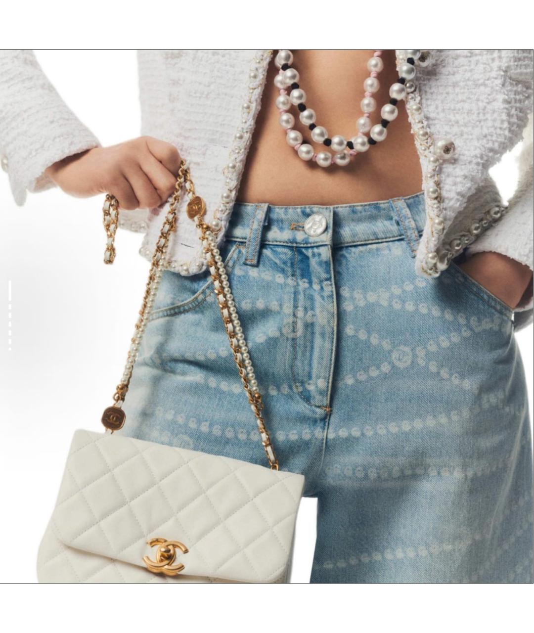 CHANEL Синие хлопковые прямые джинсы, фото 3