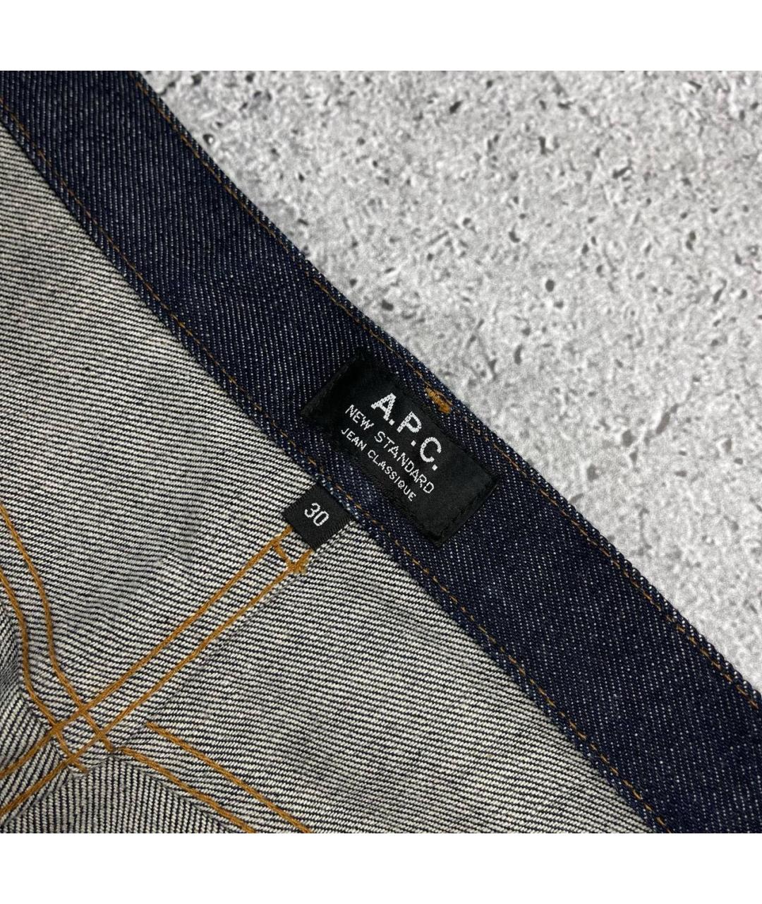 A.P.C. Темно-синие хлопковые прямые джинсы, фото 4
