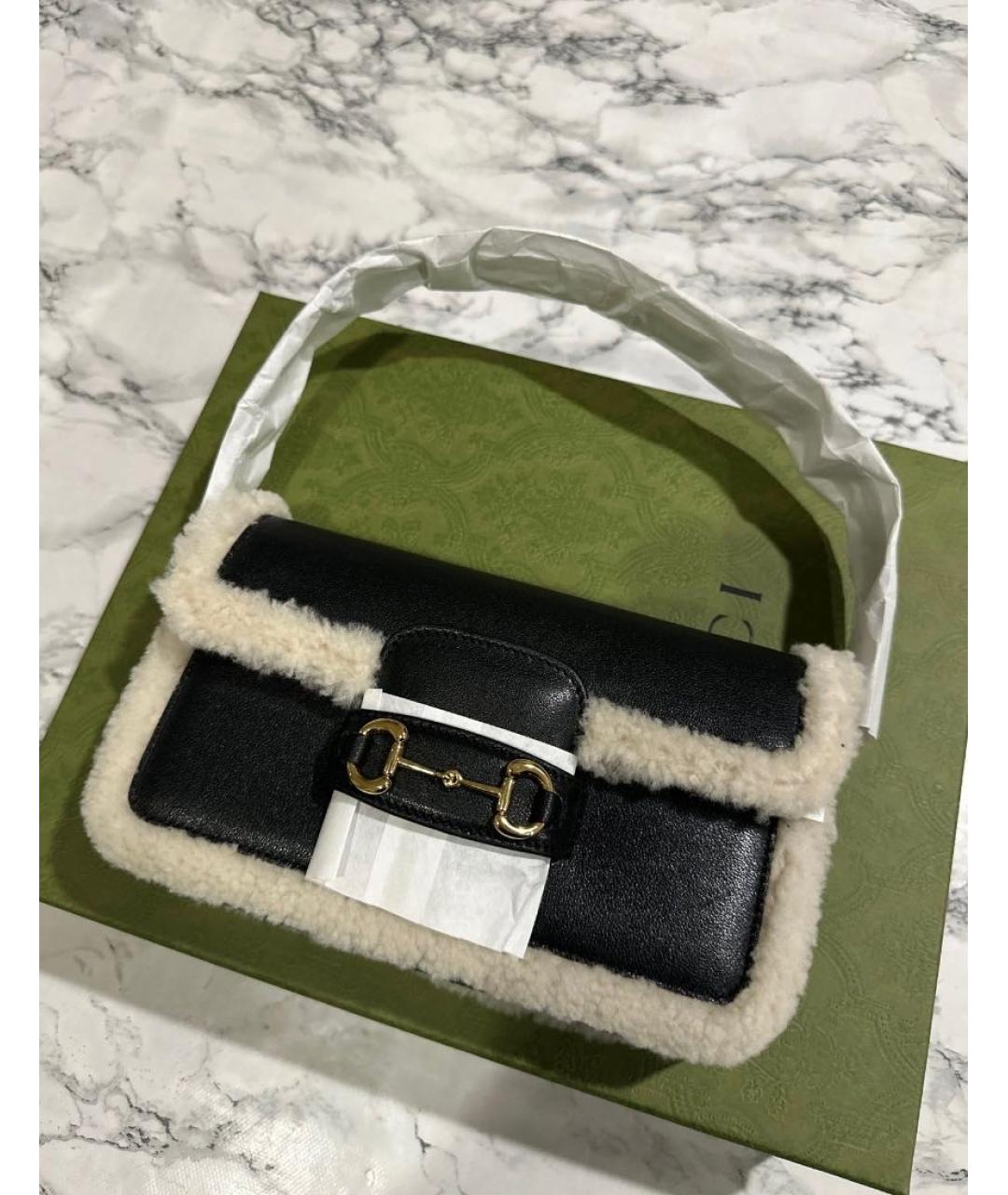 GUCCI Черная кожаная сумка через плечо, фото 2