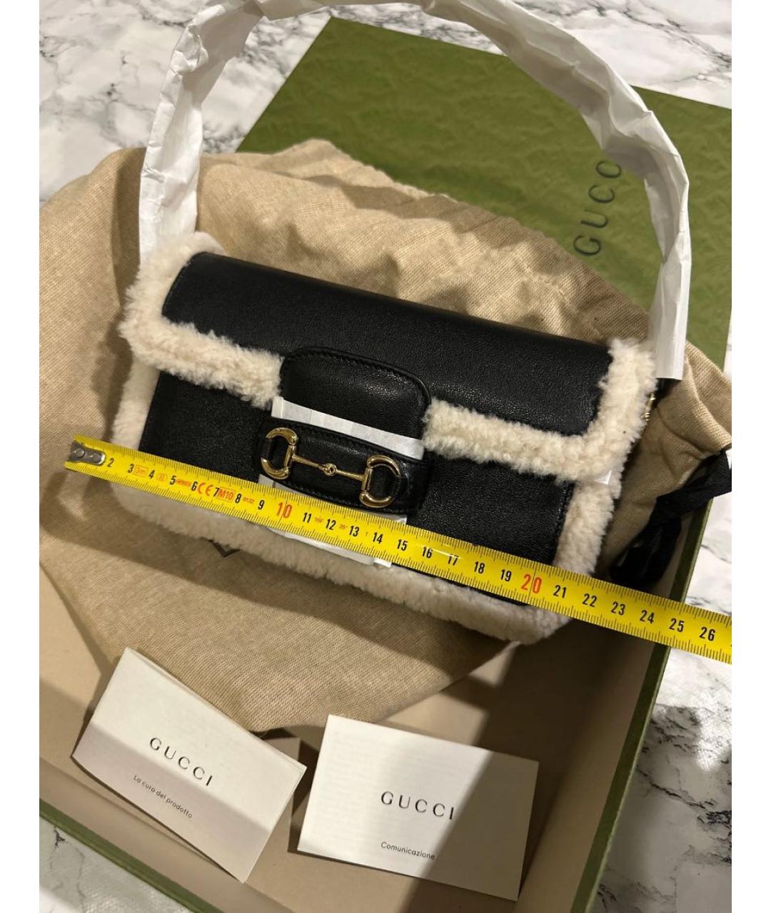 GUCCI Черная кожаная сумка через плечо, фото 5