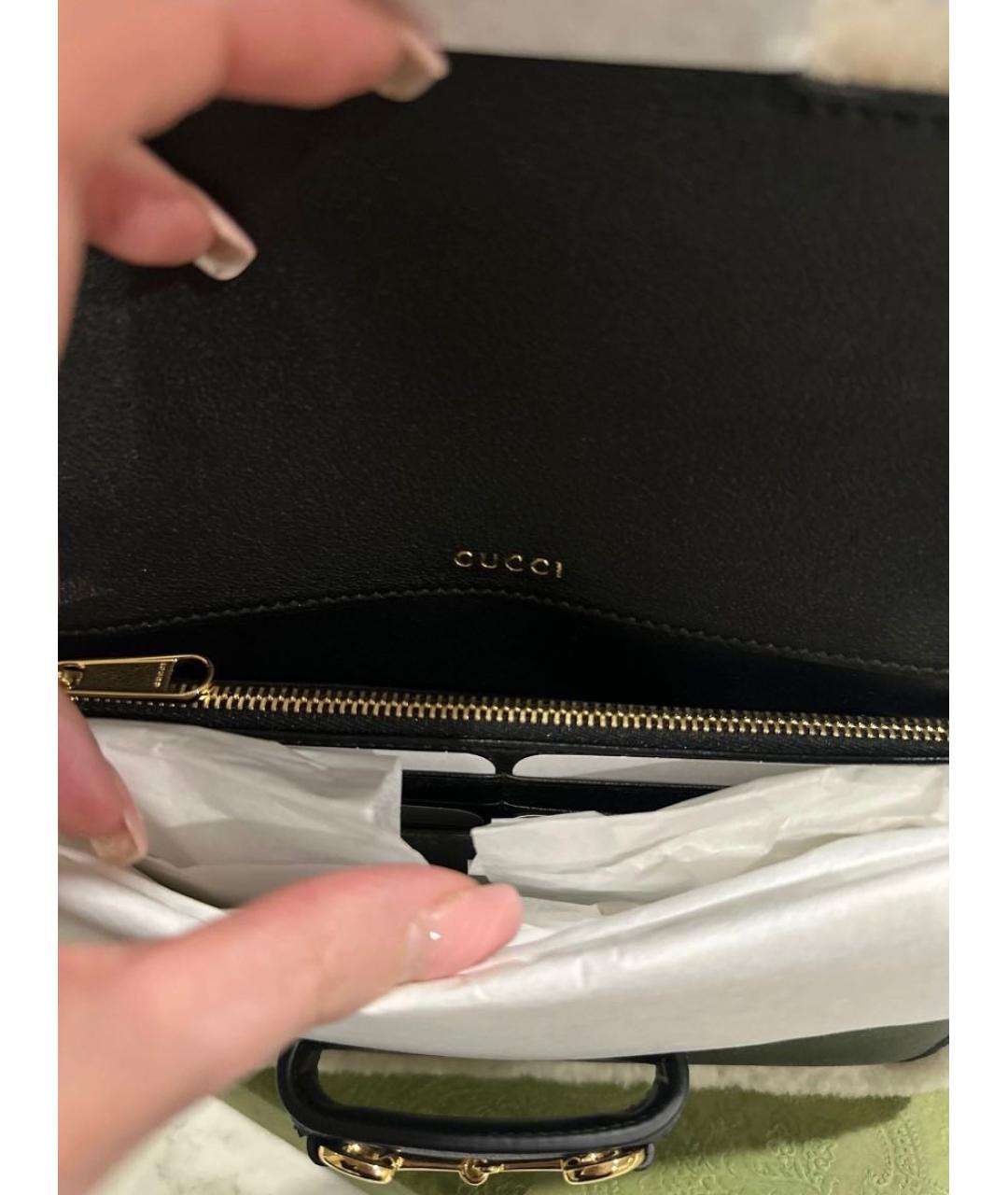 GUCCI Черная кожаная сумка через плечо, фото 4