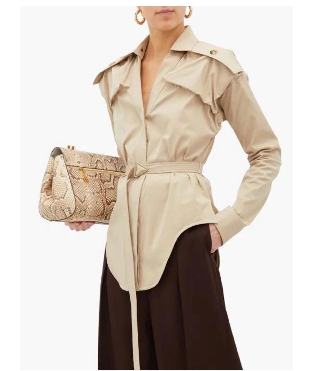 BOTTEGA VENETA Бежевая хлопковая рубашка, фото 2