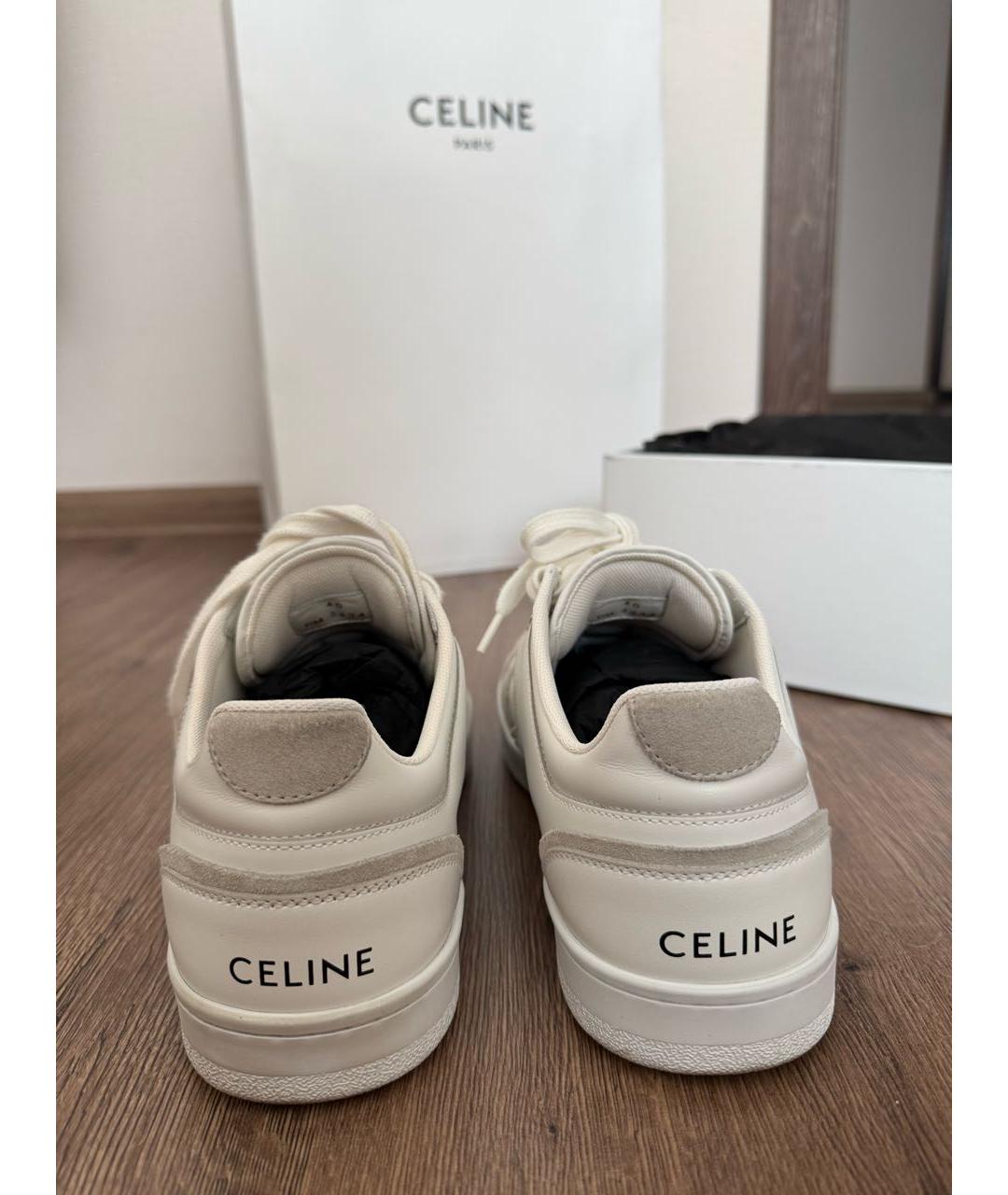 CELINE Белые кожаные кеды, фото 3