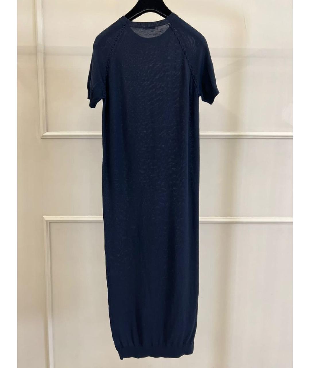 BOTTEGA VENETA Черное льняное повседневное платье, фото 2