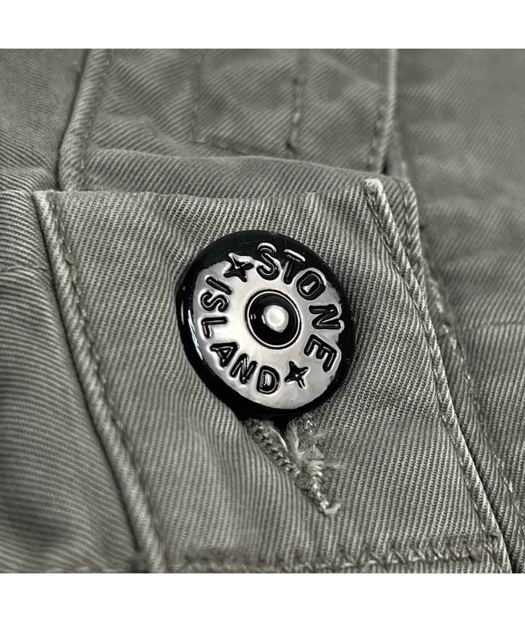 STONE ISLAND Антрацитовые хлопковые прямые джинсы, фото 4