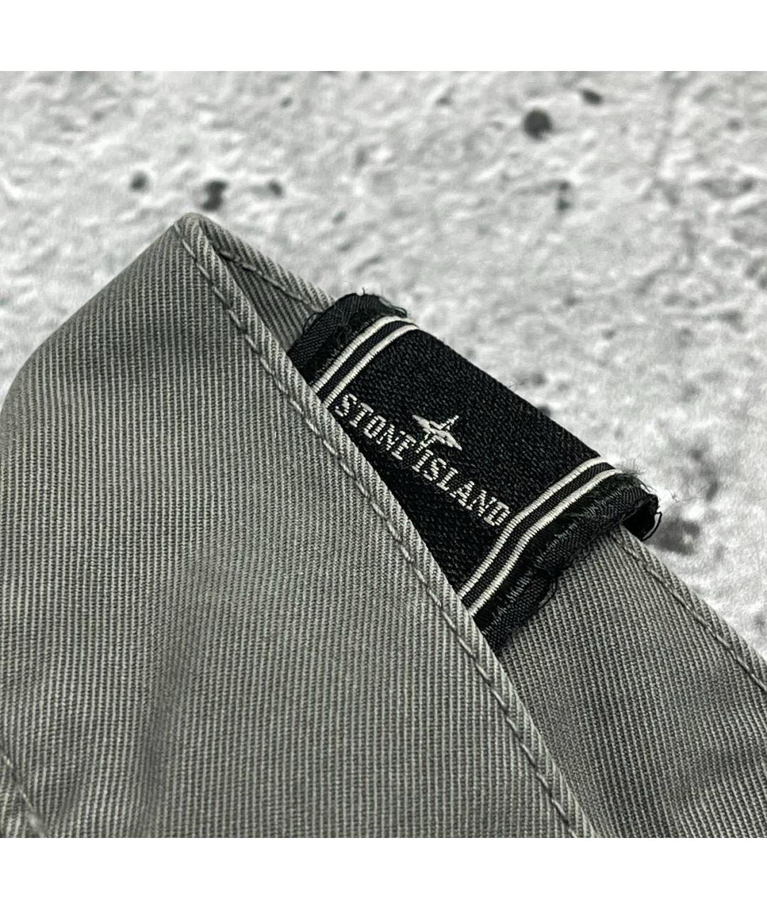 STONE ISLAND Антрацитовые хлопковые прямые джинсы, фото 5