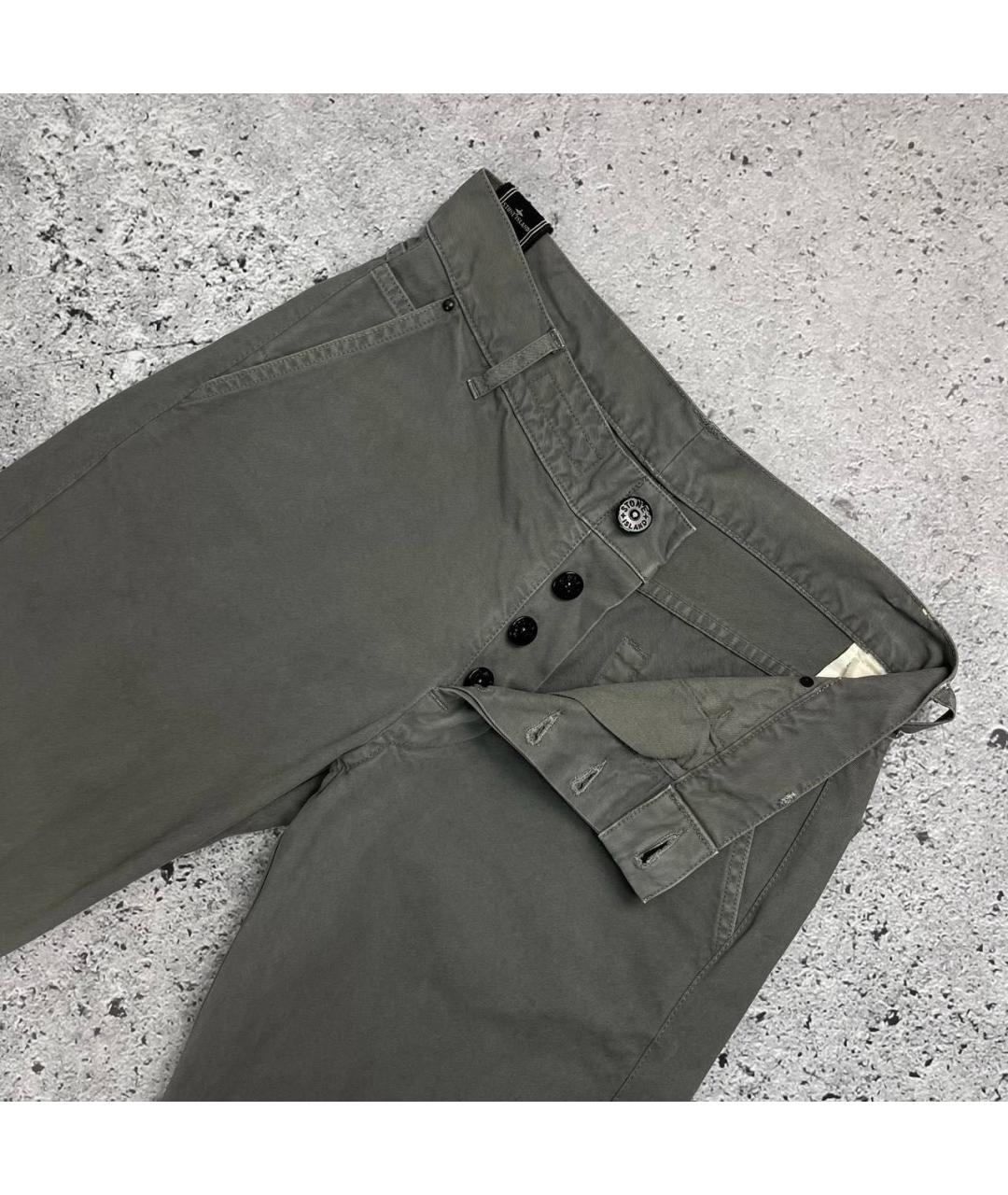 STONE ISLAND Антрацитовые хлопковые прямые джинсы, фото 3
