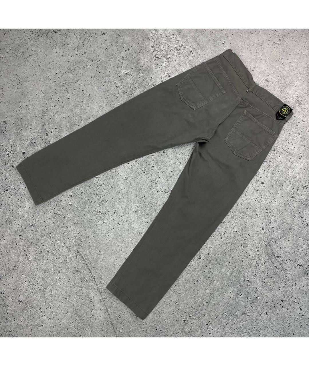 STONE ISLAND Антрацитовые хлопковые прямые джинсы, фото 2