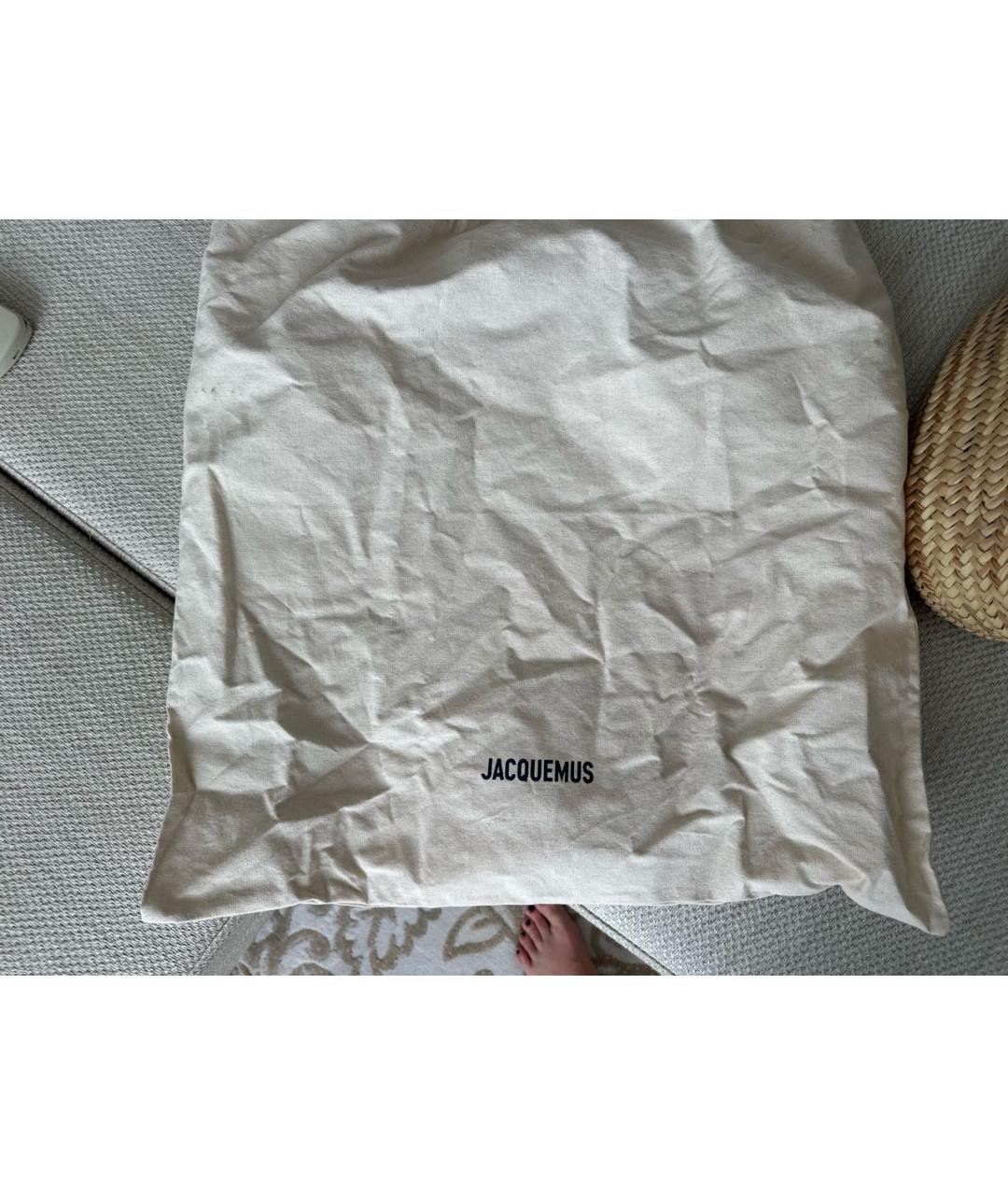 JACQUEMUS Розовая пелетеная пляжная сумка, фото 6