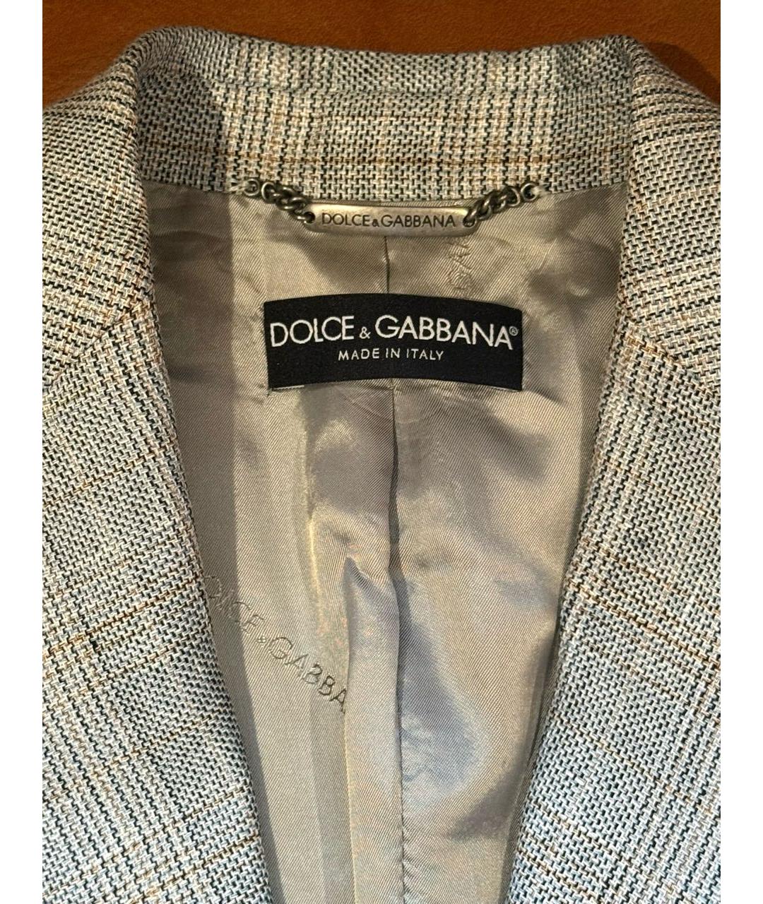 DOLCE&GABBANA Серый льняной костюм с брюками, фото 3