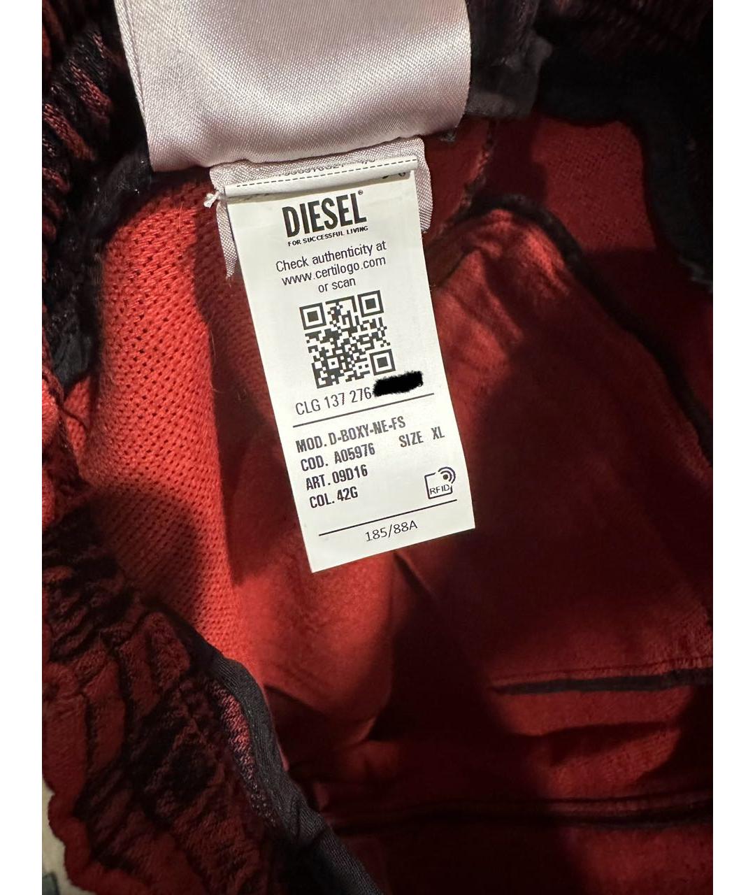 DIESEL Красные хлопковые шорты, фото 6