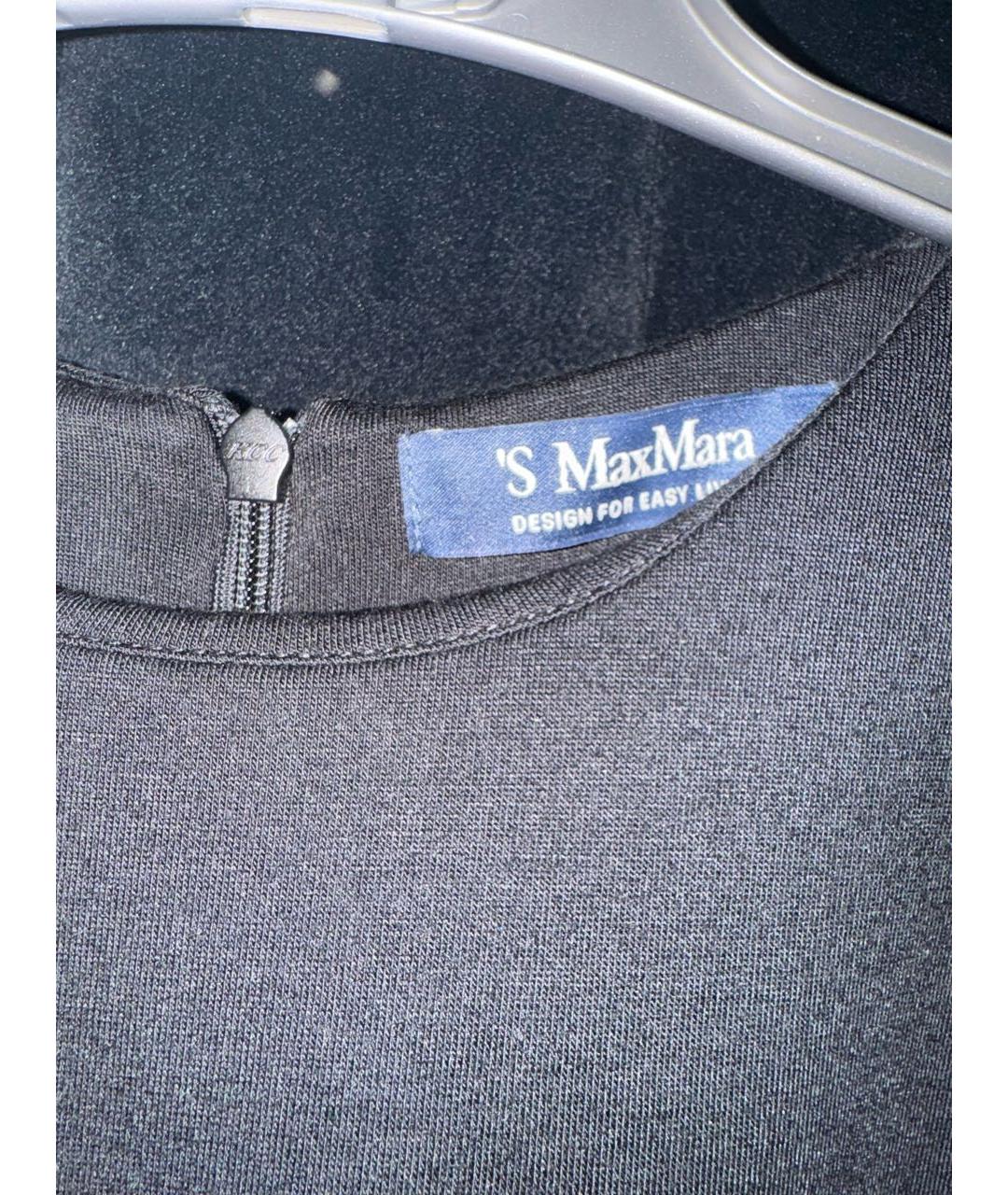 'S MAX MARA Черное вискозное вечернее платье, фото 3
