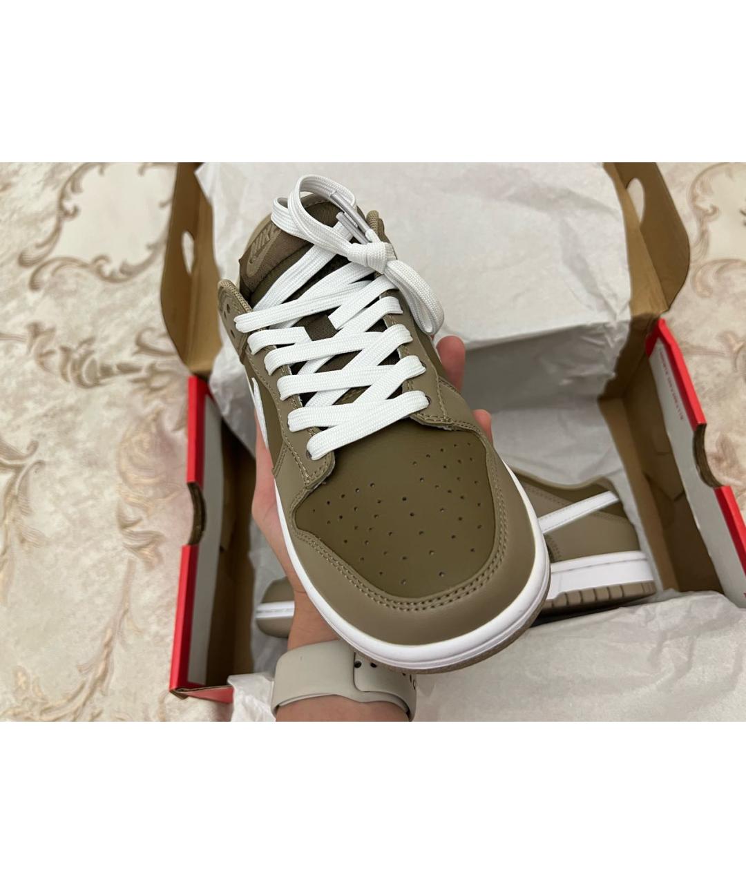 NIKE Хаки кожаные кеды, фото 8