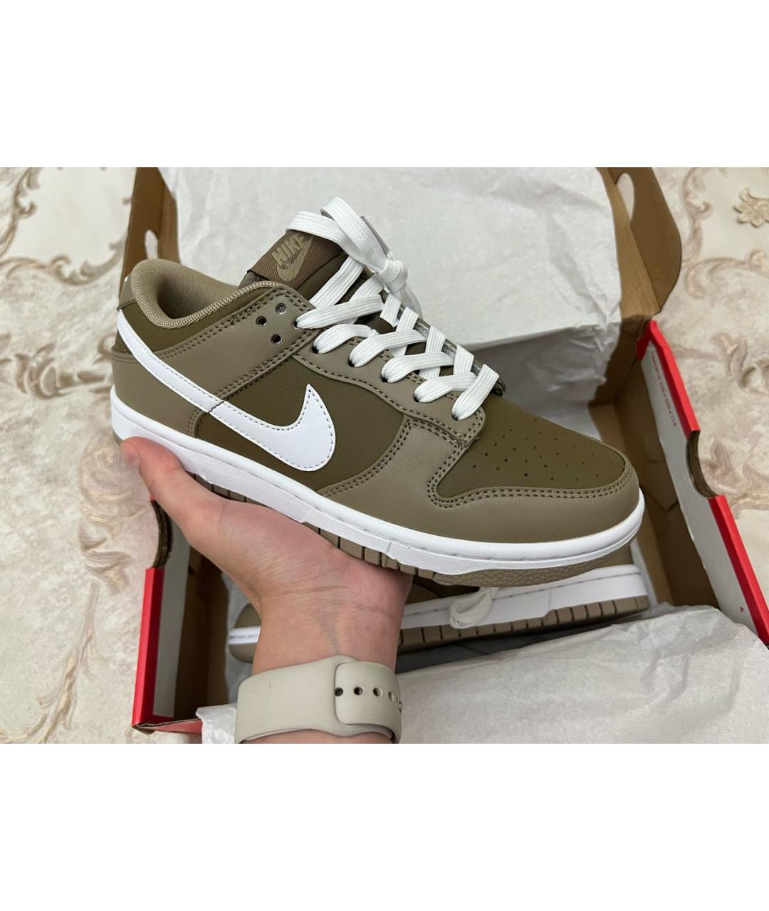 NIKE Хаки кожаные кеды, фото 7