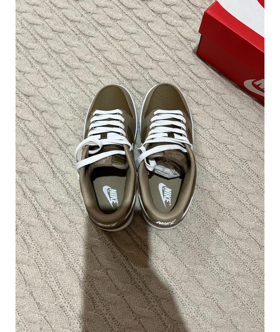 NIKE Хаки кожаные кеды, фото 3