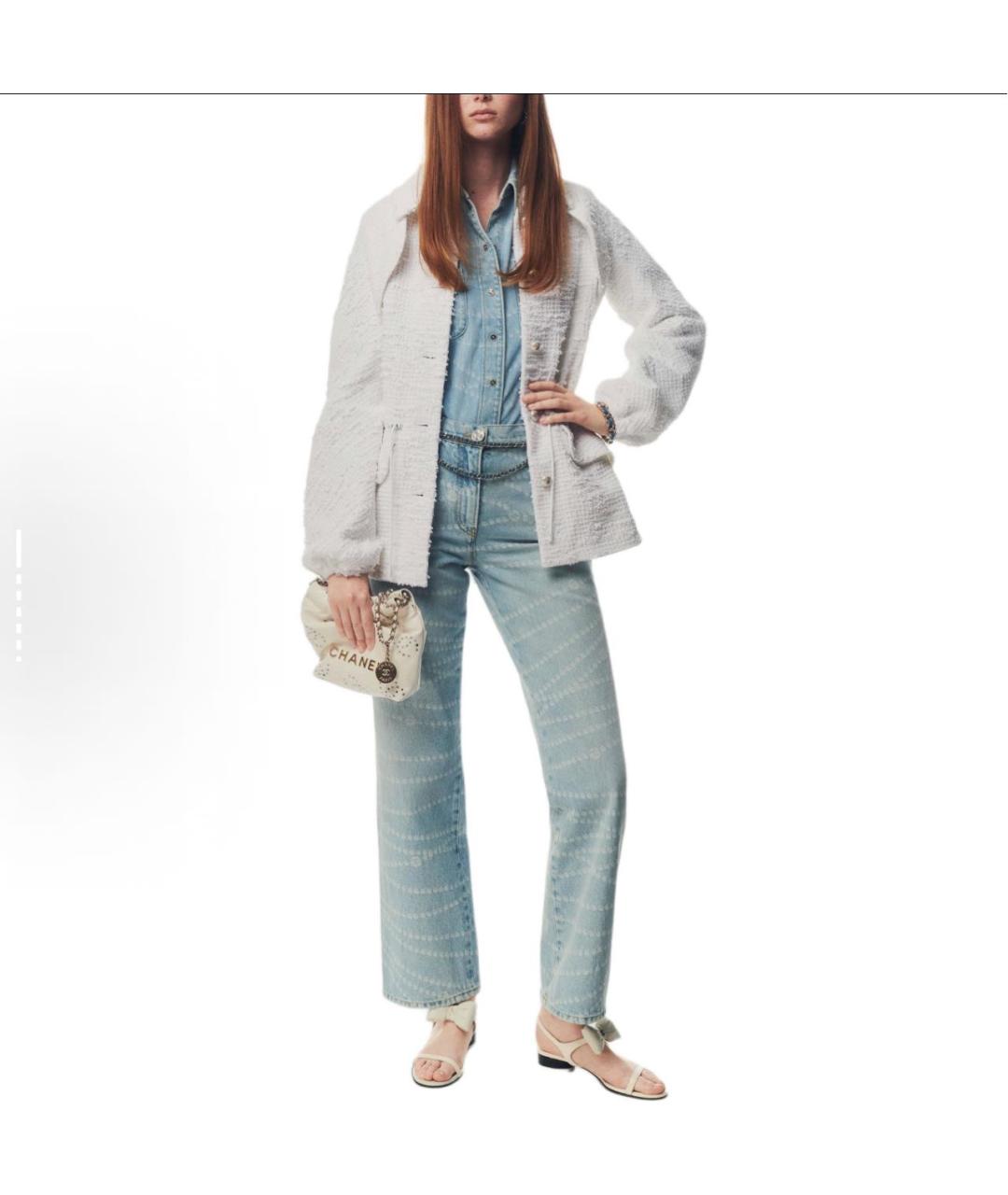 CHANEL Голубые хлопковые прямые джинсы, фото 6