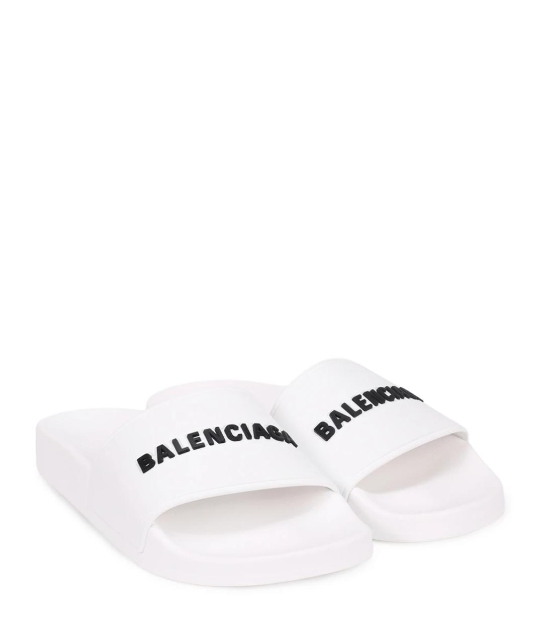 BALENCIAGA Белые шлепанцы, фото 2