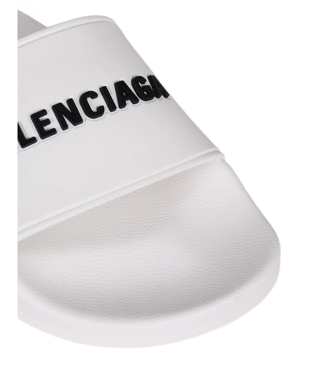 BALENCIAGA Белые шлепанцы, фото 5