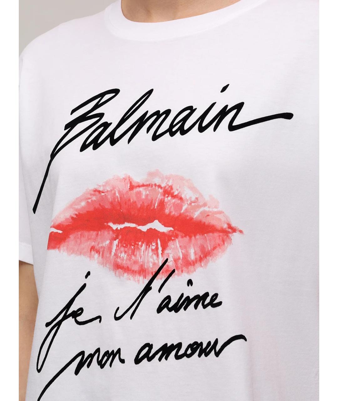 BALMAIN Белая хлопковая футболка, фото 5