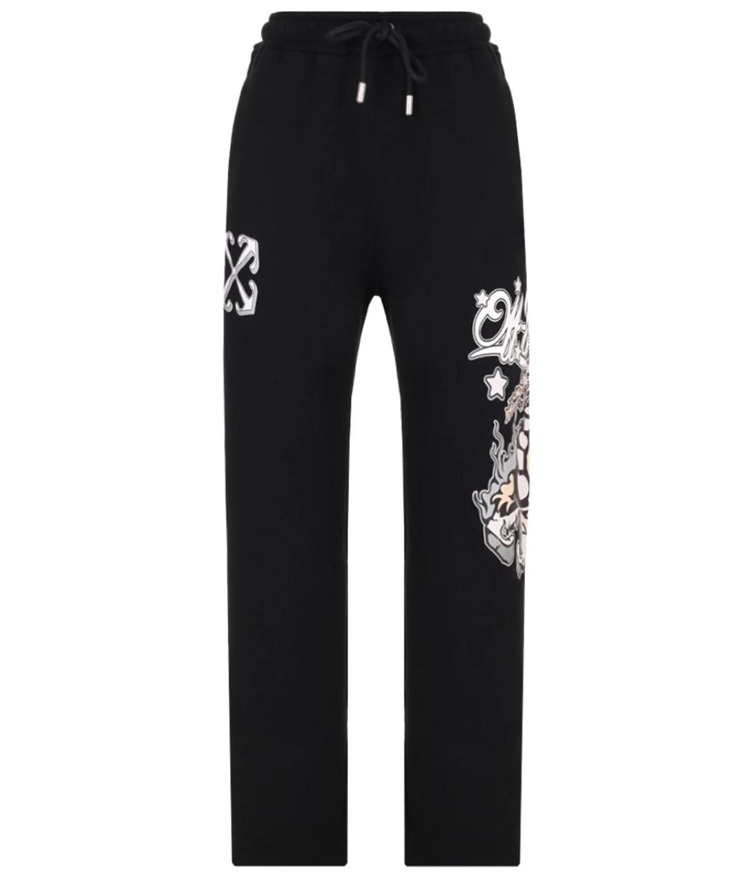OFF-WHITE Черные хлопковые повседневные брюки, фото 1