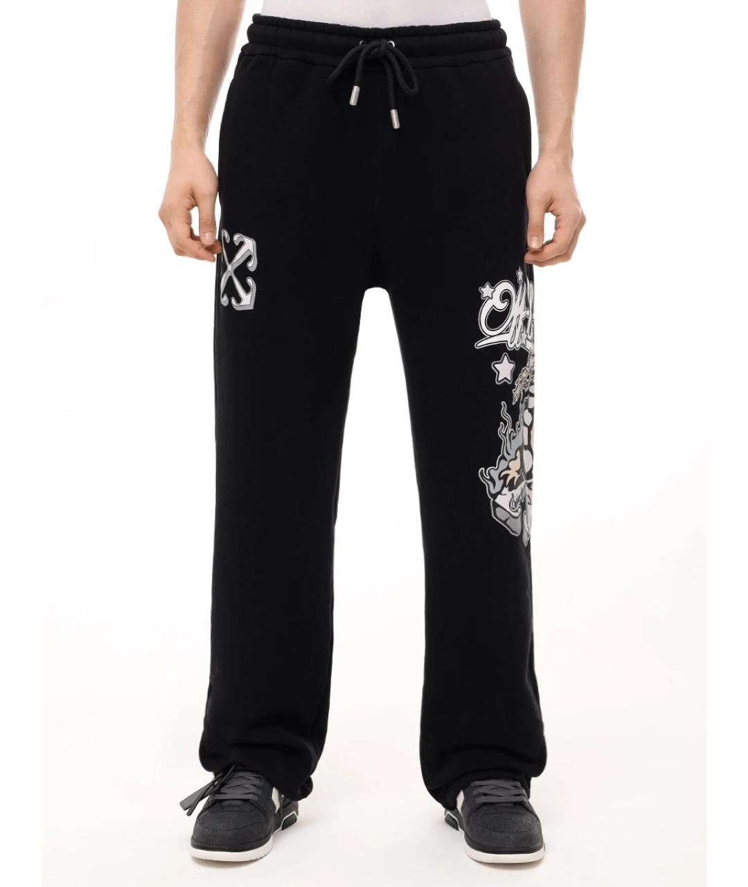 OFF-WHITE Черные хлопковые повседневные брюки, фото 4