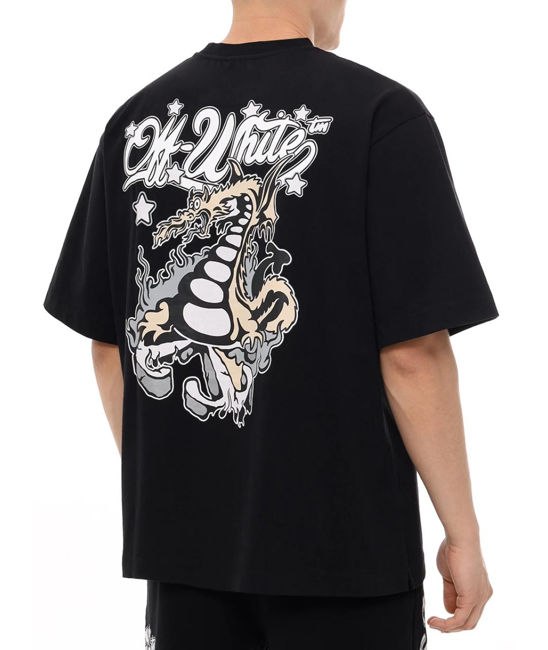 OFF-WHITE Черная хлопковая футболка, фото 3
