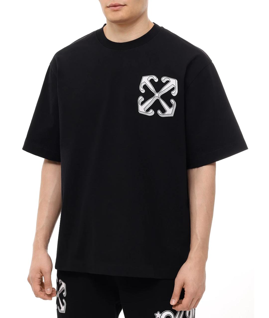 OFF-WHITE Черная хлопковая футболка, фото 4
