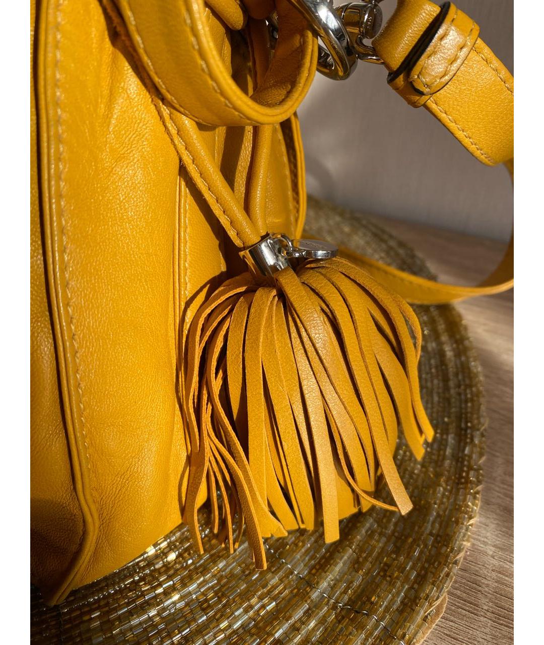 LOEWE Желтая кожаная сумка тоут, фото 3