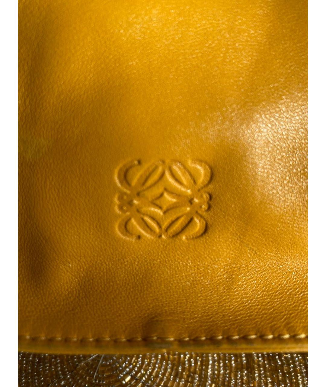 LOEWE Желтая кожаная сумка тоут, фото 6