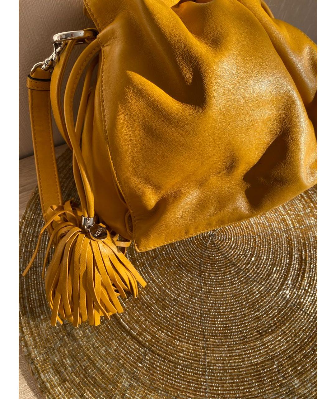 LOEWE Желтая кожаная сумка тоут, фото 2