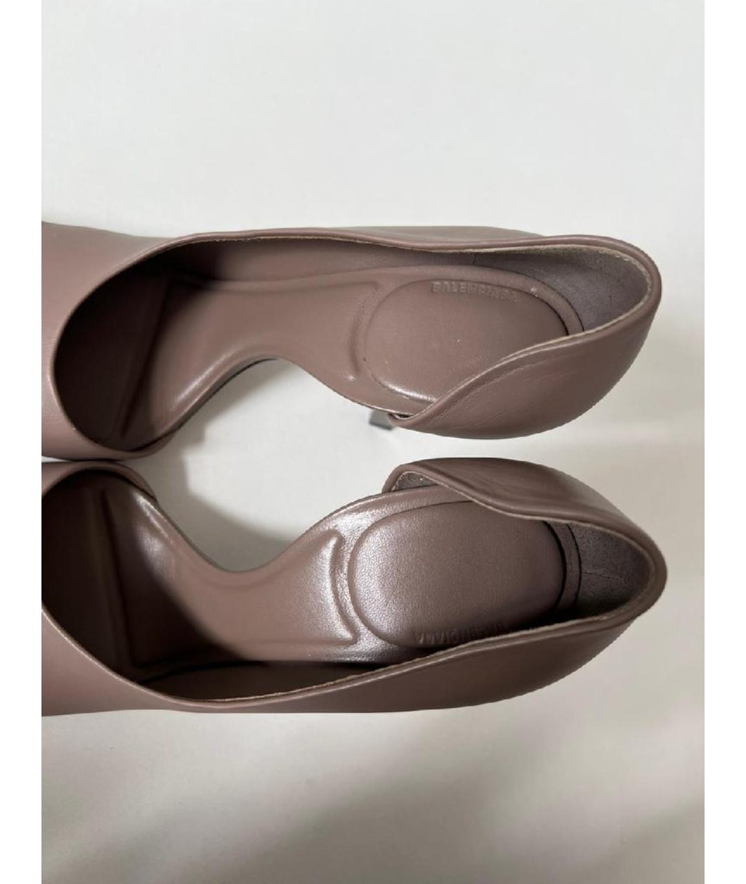 BALENCIAGA Бежевые кожаные туфли, фото 3