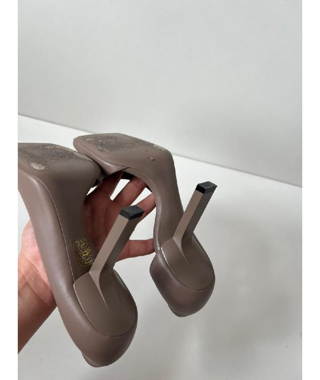 BALENCIAGA Бежевые кожаные туфли, фото 8