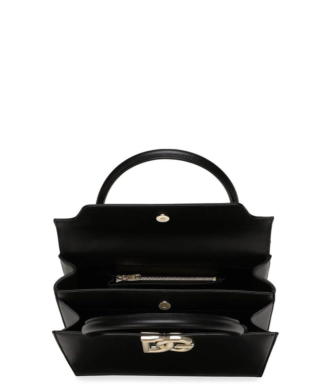 DOLCE&GABBANA Черная кожаная сумка с короткими ручками, фото 4
