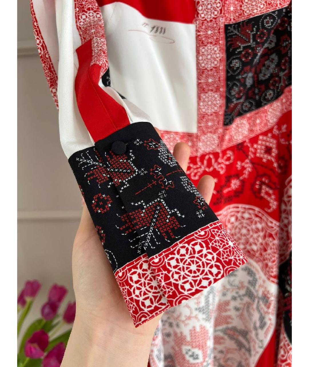 ALEXANDER MCQUEEN Бордовое шелковое повседневное платье, фото 4