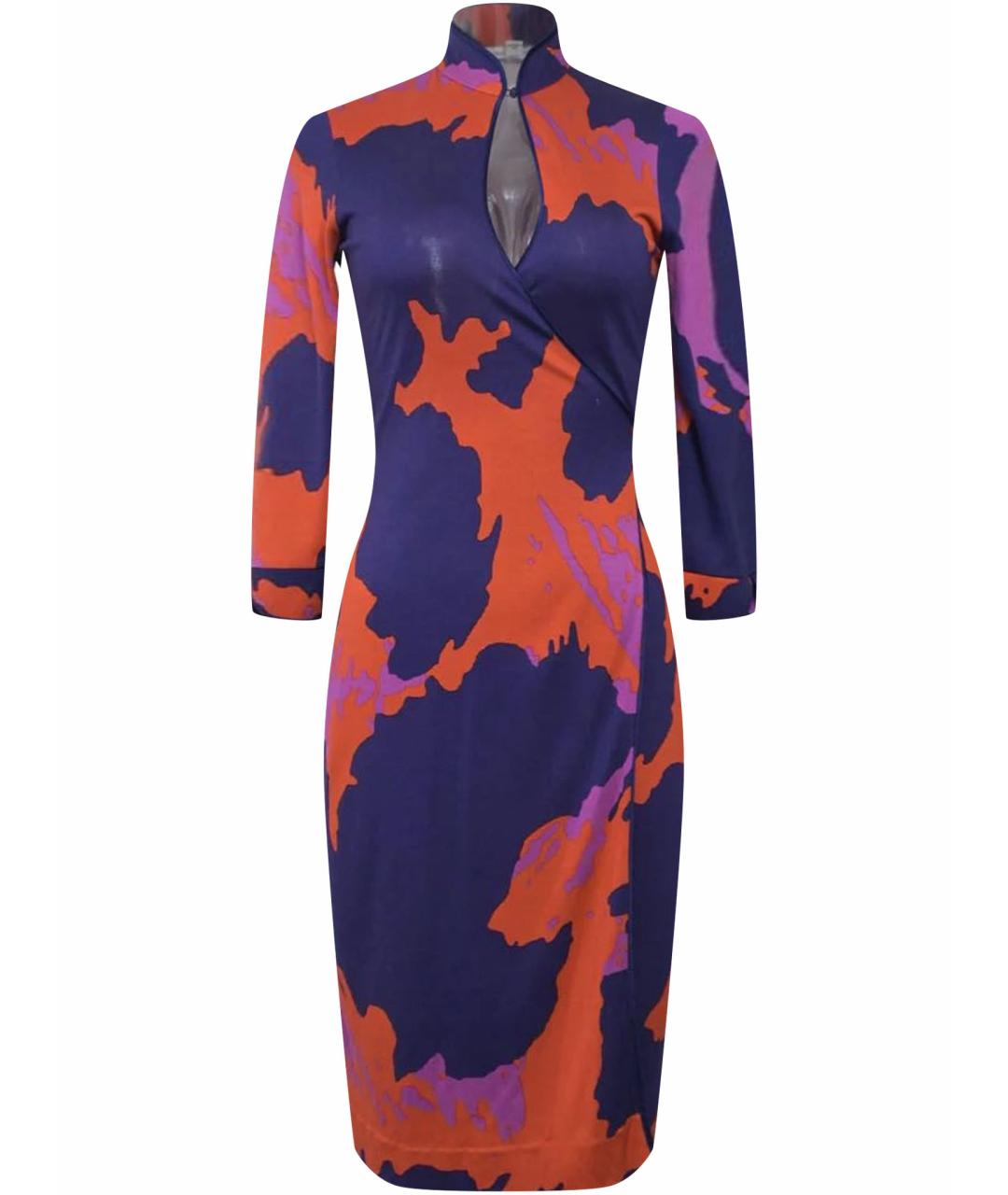 DIANE VON FURSTENBERG Фиолетовое шелковое повседневное платье, фото 1