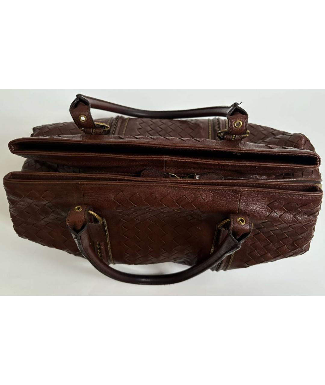 BOTTEGA VENETA Коричневая кожаная сумка тоут, фото 3