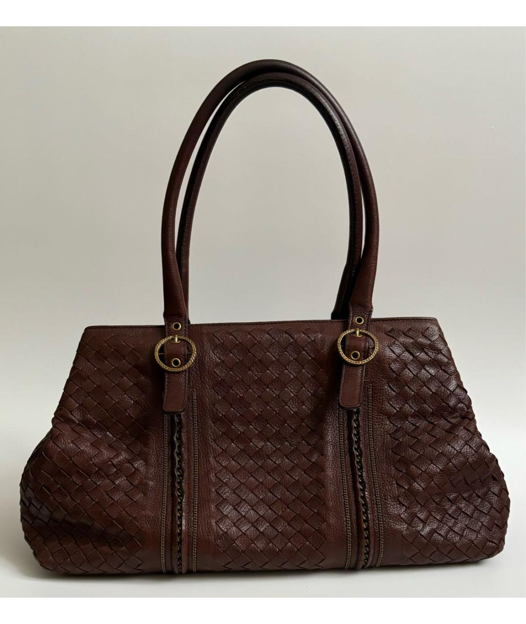 BOTTEGA VENETA Коричневая кожаная сумка тоут, фото 2