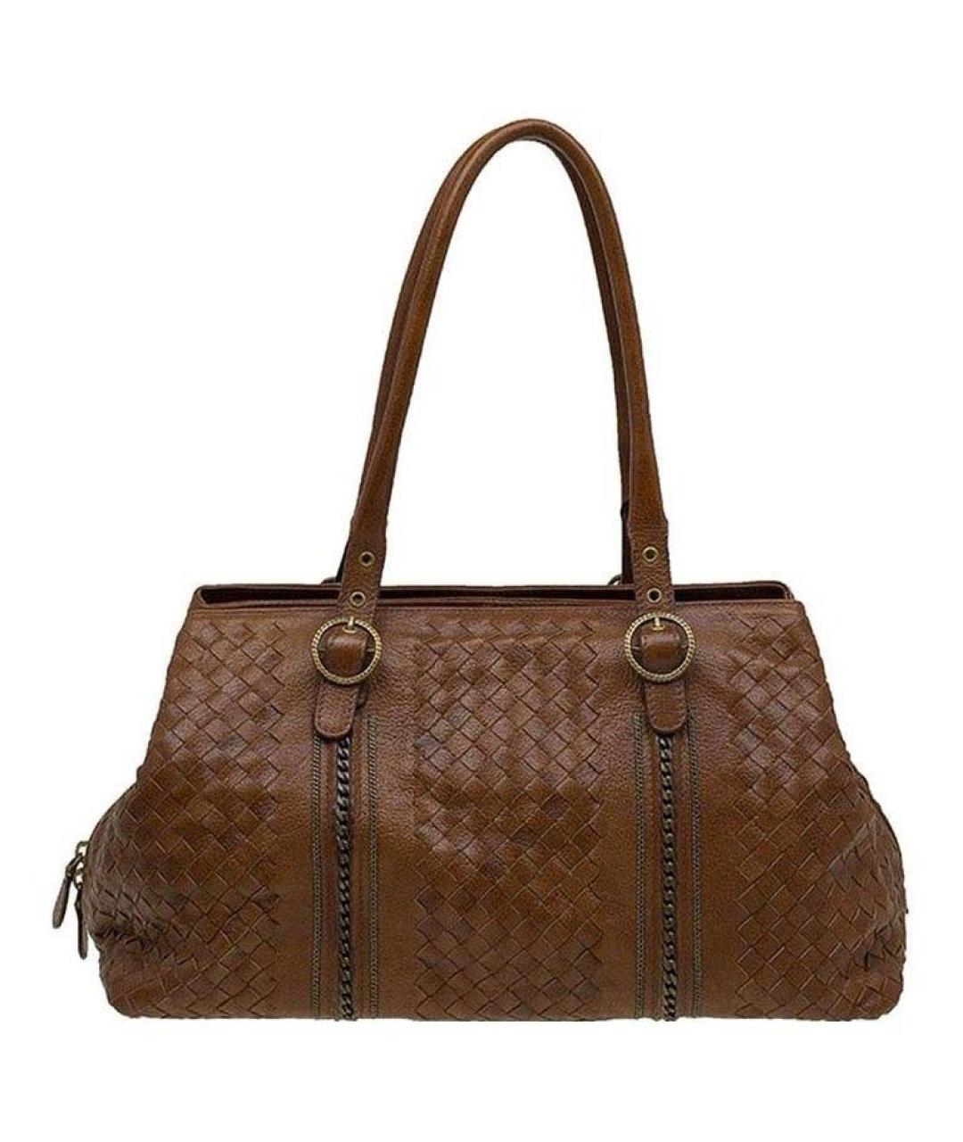 BOTTEGA VENETA Коричневая кожаная сумка тоут, фото 1