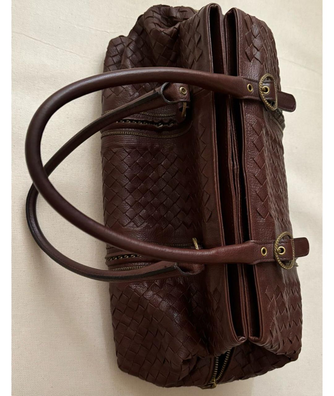 BOTTEGA VENETA Коричневая кожаная сумка тоут, фото 6
