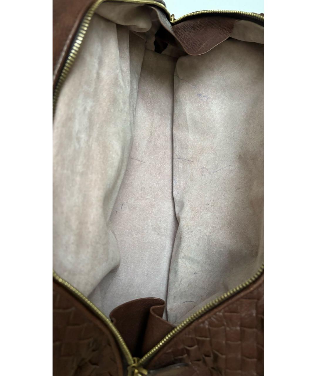 BOTTEGA VENETA Коричневая кожаная сумка тоут, фото 6