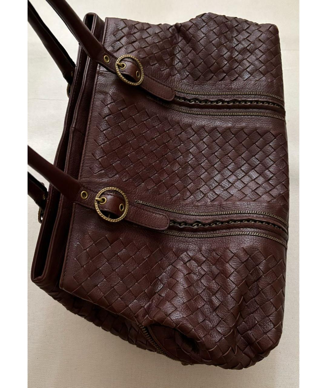 BOTTEGA VENETA Коричневая кожаная сумка тоут, фото 5