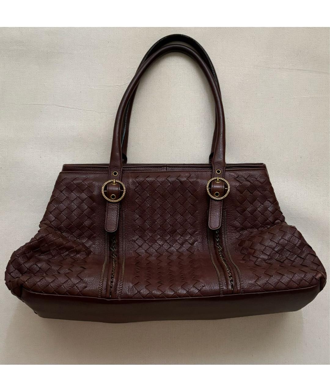 BOTTEGA VENETA Коричневая кожаная сумка тоут, фото 2
