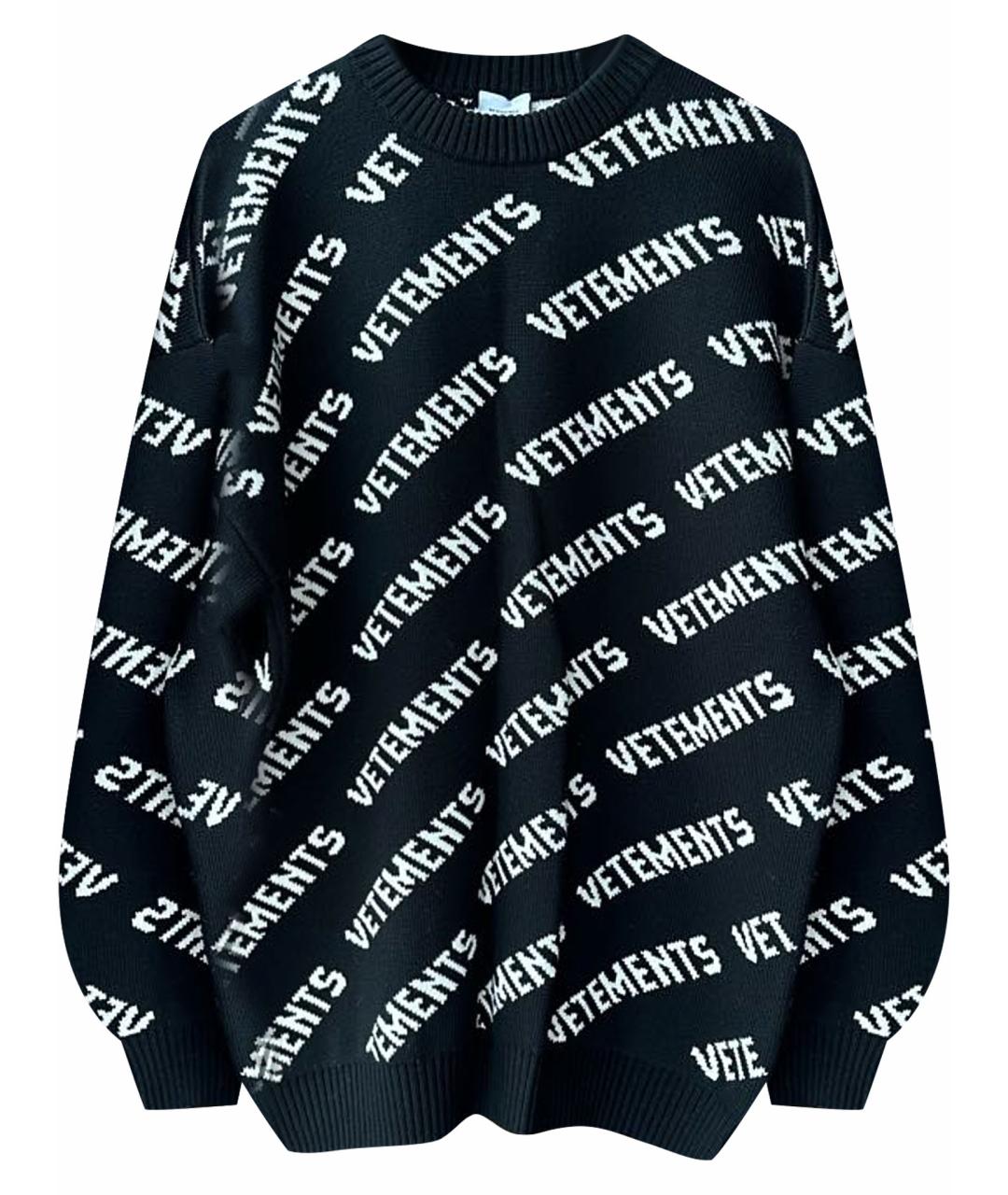 VETEMENTS Черный шерстяной джемпер / свитер, фото 1
